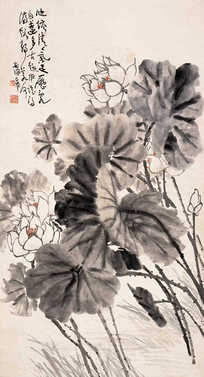 蒲华 荷花 立轴